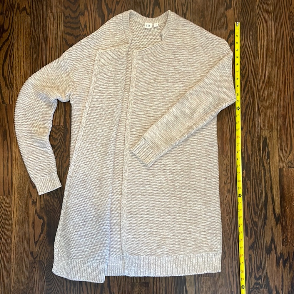 GAP Tan 100% Cotton Heavy Long Open Front Cardigan Sweater